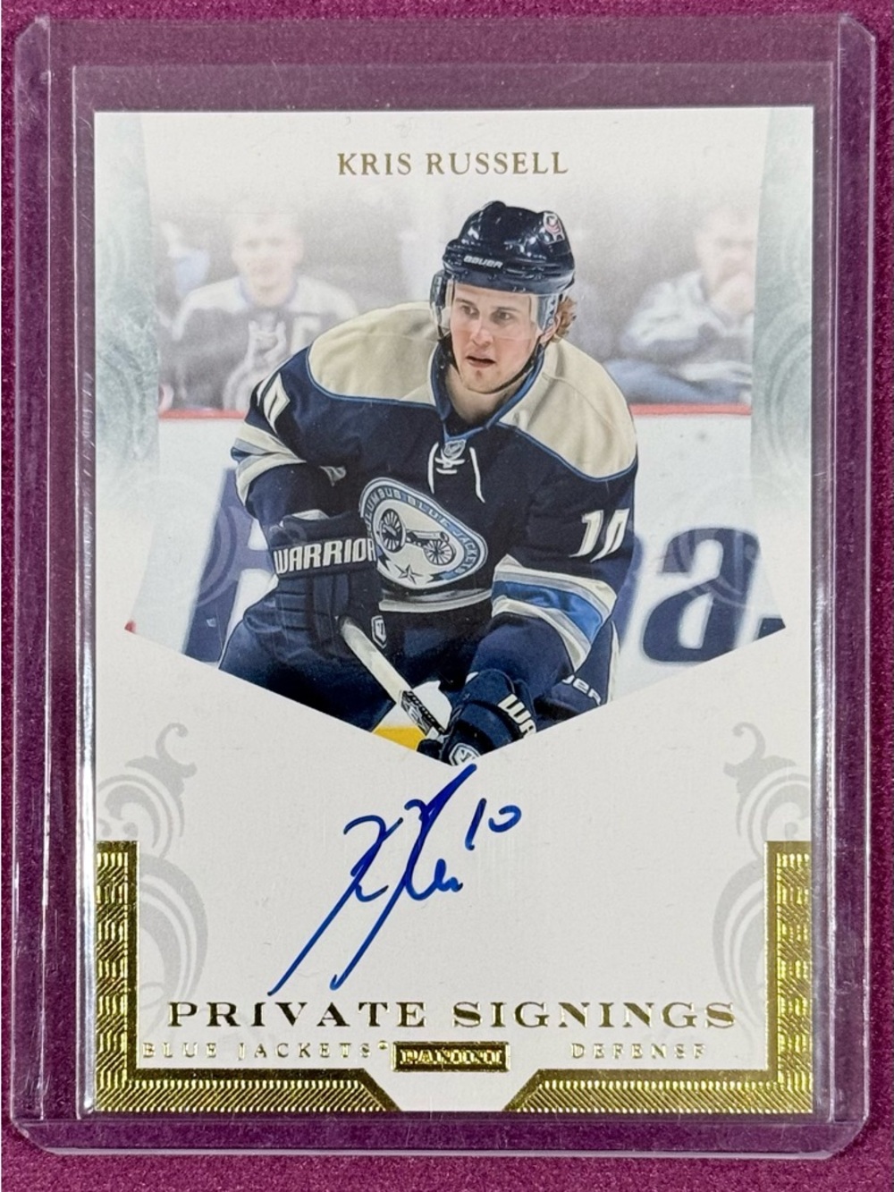 2011 Panini Private signings Kris Russell autographe #KR